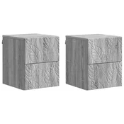 Nocni ormaric za montažu na zid 2 pcs Siva Sonoma