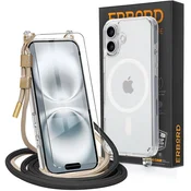 Overboard Ovitek z vrvico za iPhone 16, MagSafe, prozoren + zaščita za zaslon