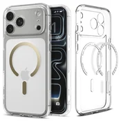 Ovitek Spigen Ultra Hybrid Mag za iPhone 17 Pro - clear/gold