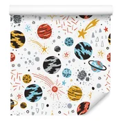 Fototapeta s planeti in zvezdami utrinki za dnevno sobo in spalnico 50x1000 cm