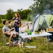 Costway Prenosna zložljiva kamping miza 120 cm s 3-nivojsko nastavitvijo višine nosilnost 150 kg