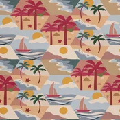 shumee ZUNANJE DEKORACIJSKE TKANINE OXFORD - motiv palm, plaže