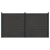 Panel ograde 2 pcs WPC i aluminij Crna