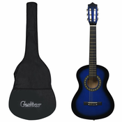 vidaXL Klasična gitara za početnike i djecu s torbom plava 1/2 34 