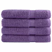shumee Premium brisače 4 kos vijolična 100x200cm 600 g/m2 100 % bombaž
