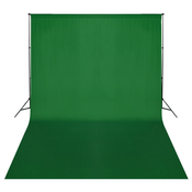 VIDAXL zeleno platno/ozadje za fotografiranje z ogrodjem 500x300 cm