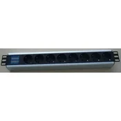 Netiks 230V razvodni PDU panel 19/1U sa 8 uticnih mesta, voltmetrom PDU-8SAV-1U