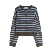 Bershka Pulover svetlo modra/temno rjava