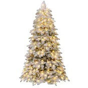COSTWAY Umetno božično drevo z lučkami LED in snegom 180 cm, (5000085753)
