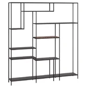 Casa Padrino luxury metal shelf cabinet with marble top black/brown 180 cm