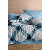 Aberto Design Komplet posteljina Andri, 195x220 cm, Bela-Plava