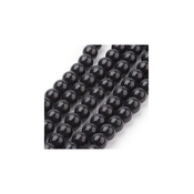 Biserna staklena perla 6 mm crna niska 90 cm (oko 150 kom)