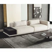 Casa Padrino Luxury Sofa White/Black/Dark Brown 286 cm - Luxury Living Room & Hotel Furniture