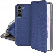 shumee Ovitek z magnetom za Samsung Galaxy S21 FE, temno moder + steklo