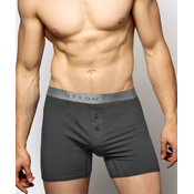 Mens classic boxer shorts with buttons ATLANTIC - dark gray
