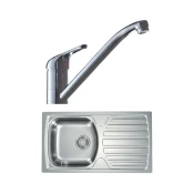 ALVEUS SETA259 - Kuhinjski umivaonik BASIC + baterija RIVIERA 14,8 cm satin/materijal