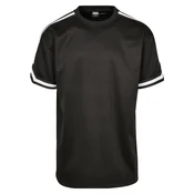 Oversized Stripes Mesh Tee Black