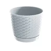 Prosperplast Cvetlični lonec Ratolla Round 22 cm, 4,2 l, bel, s podstavkom