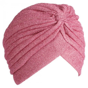 Bleščeča kapa s turbanom - roza KP7340