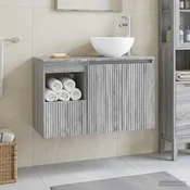 Komplet omaric za kopalnico 2 kos Siva Sonoma 79,5 x 35 x 80 cm