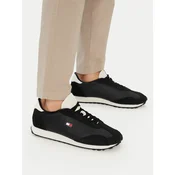 Superge Tommy Jeans Tjm Retro Runner Archive Mix Mat EM0EM01763 Črna