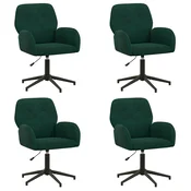 vidaXL vidaXL Vrteči pisarniški stoli 4 kos 54 x 55 x 90 cm Temno zelena, (5000302315)