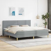 vidaXL Konstrukcija postelje Svetlo siva 180 x 200 cm Poliester