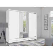Garderobna omara Murrieta 143 Bela, 236x255x61cm, Vrata omare: Drsna