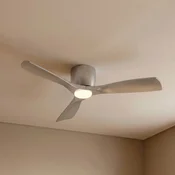 Lucande pametni LED stropni ventilator Moneno, srebrn, DC, Tuya - Dnevna soba/jedilnica - Sodobni - srebrna - Kovina