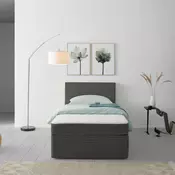 P & B POSTELJA Z VZMETNICO 100 cm  x 200 cm , les, tekstil siva