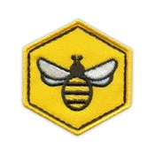 shumee Našitek Čebela in Satovje - Likalna/Toplotno varjena podlaga - Vezeni našitek/Značka/Emblem