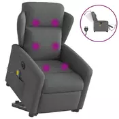 Vidaxl vidaXL Električni masažni stol z dvigalom in naslanjačem, temno siv