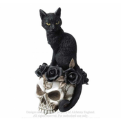 Dekoracija ALCHEMY GOTHIC - Black Cat & Skull - V71
