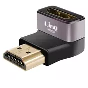 LINQ LinQ, Video adapter HDMI moški na ženski 8K UHD, kotni navzdol, Črna, (5000191885)