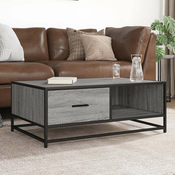 Stolic za kavu siva boja hrasta 90x57x35 cm od drva i metala