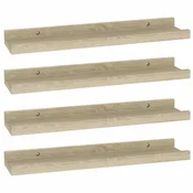 Vidaxl Stenske police 4 kosi sonoma hrast 40x9x3 cm