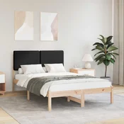 vidaXL Posteljni okvir z oblazinjenim vzglavjem Črna 120 x 200 cm