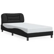 Vidaxl Posteljni okvir brez vzmetnice Hvar črn 100x200 cm umetno usnje