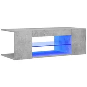 Vidaxl TV omarica z LED lučkami betonsko siva 90x39x30 cm