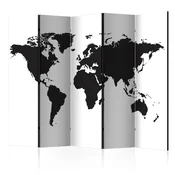 artgeist Paravan Black & White World I, 5-Delni, Dvostranski