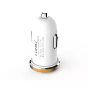 Auto punjac LDNIO DL-C22 dual USB 2.1A + micro USB kabel beli