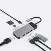 Green Cell HUBGC01 sucelje cvorišta USB Tip-C 5000 Mbit/s Srebro