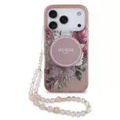 Originalni GUESS ovitek za iPhone 17 Pro Max - MagSafe - Flowers pink - GUHMP17XHFWBRCESP