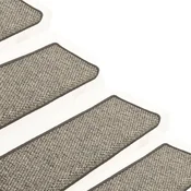 Greatstore Samolepilne preproge za stopnice 15 kosov 65x25 cm sive in bež