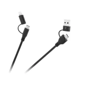 CABLETECH USB A/C utikac kabel - USB C/lightning utikac (2+2) 1m