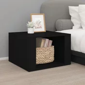 vidaXL Nočna mizica črna 57x55x36 cm inženirski les