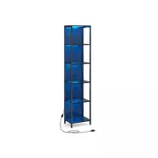 Songmics Knjižna omara 6 polic nastavljiva LED osvetlitev 303x60x1786 cm črna