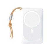 VEGER Powerbank, združljiv z MagSafe, Veger MagOn (VP1151 / W1151) PD QC3.0 2A 20W z indukcijskim polnjenjem, 10000 mAh, bel, 0INT