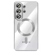 AVIZAR Ovitek za Galaxy S26 Ultra, združljiv z MagSafe, s kromiranim robom, Srebrna, (5000189870)