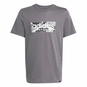 Adidas Majica za decake B Camo Lin JX6867, Okrugli izrez, Siva